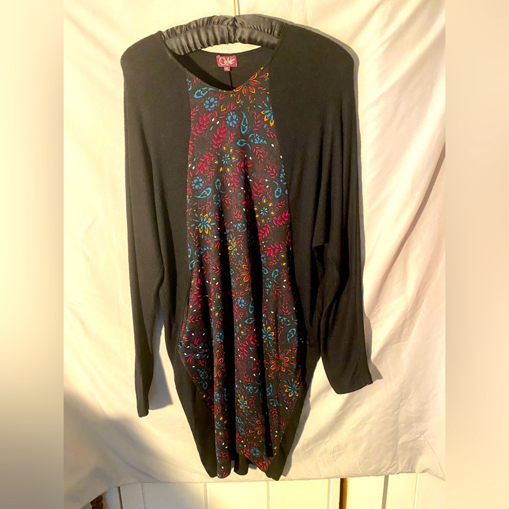 Coline unique sweater dress with colorful detail in front